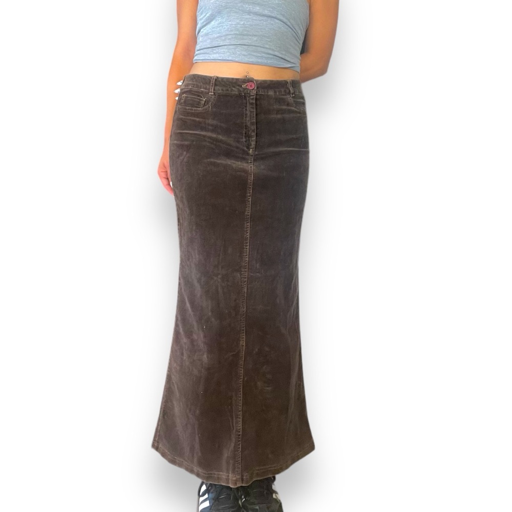 Y2K Brown Corduroy Skirt 𖤓